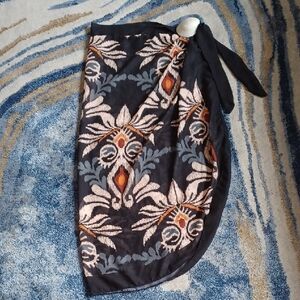 Sarong-Style Wrap Skirt With Ikat Floral Paisley Pattern 🧡💫